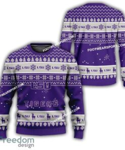 LSU Tigers Logo Pattern Ugly Christmas Sweater AOP For Fans