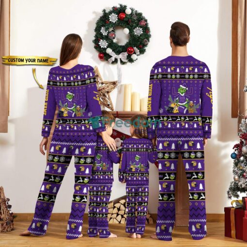 LSU TIGERS Pajamas Sport Team Pajama Set Christmas Gift For Family Custom Name Unique Gift Product Photo 2