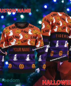 LSU Tigers Personalized Logo Pattern Ugly Christmas Sweater For Fans