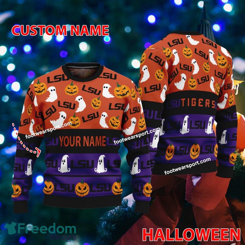 LSU Tigers Personalized Logo Pattern Ugly Christmas Sweater For Fans image LSU Tigers Personalized Logo Pattern Ugly Christmas Sweater For Fans - LSU Tigers Personalized Logo Pattern Ugly Christmas Sweater For Fans