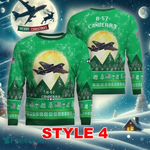 Martin B-57 Canberra B57 Aircraft Moonlight Multi Color Ugly Christmas Sweater Gift Holidays - Martin B-57 Canberra B57 Aircraft Moonlight Ugly Christmas Sweater_6