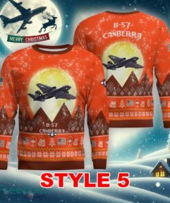 Martin B-57 Canberra B57 Aircraft Moonlight Multi Color Ugly Christmas Sweater Gift Holidays - Martin B-57 Canberra B57 Aircraft Moonlight Ugly Christmas Sweater_9