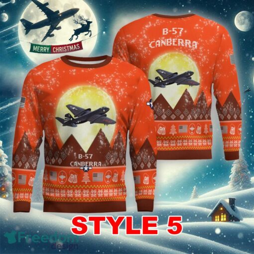 Martin B-57 Canberra B57 Aircraft Moonlight Multi Color Ugly Christmas Sweater Gift Holidays - Martin B-57 Canberra B57 Aircraft Moonlight Ugly Christmas Sweater_9