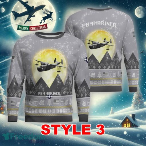 Martin PBM Mariner Aircraft Moonlight Multi Color Knitted Xmas Sweater Gift For Adult - Martin PBM Mariner Aircraft Moonlight Ugly Christmas Sweater_9