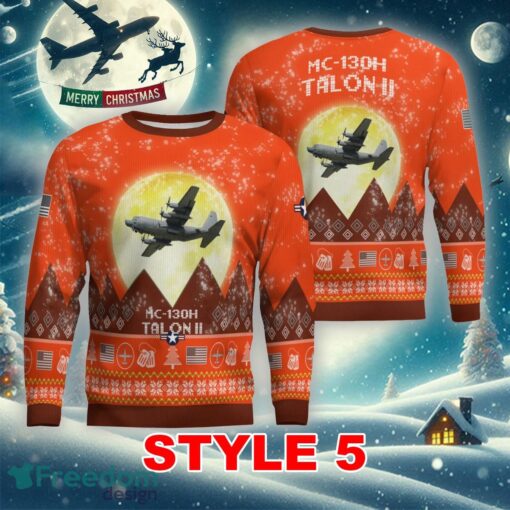 MC-130E Combat Talon MC130E Aircraft Moonlight Multi Color Ugly Christmas Sweater Gift For Men And Women - MC-130E Combat Talon MC130E Aircraft Moonlight Ugly Christmas Sweater_17