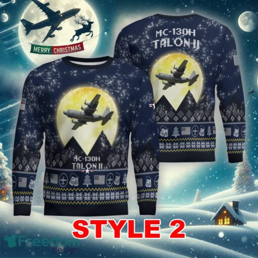 MC-130E Combat Talon MC130E Aircraft Moonlight Multi Color Ugly Christmas Sweater Gift For Men And Women - MC-130E Combat Talon MC130E Aircraft Moonlight Ugly Christmas Sweater_5