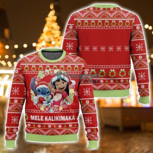 Mele Kalikimaka Lilo and Stitch Ugly Christmas Sweater For Men And Women Christmas Holiday Gift - Mele Kalikimaka Lilo and Stitch Ugly Sweater-3