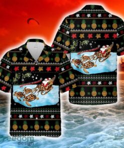 Mele Kalikimaka Turtle Sleigh Santa Claus Christmas Hawaiian Shirt
