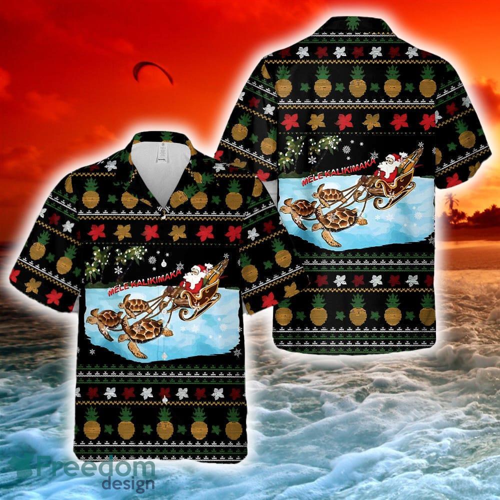 Mele Kalikimaka Turtle Sleigh Santa Claus Christmas Hawaiian Shirt image Mele Kalikimaka Turtle Sleigh Santa Claus Christmas Hawaiian Shirt - Mele Kalikimaka Turtle Sleigh Santa Claus Christmas Hawaiian Shirt-1