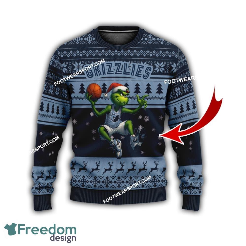 Memphis Grizzlies Grinch Design Ugly Christmas 3D Sweater Gift For Men And Women - Memphis GrizzliesMulti Grinch Ugly Christmas Sweater Gift Adult Photo 1