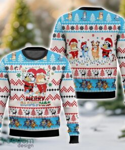 “Merry Blueymas” Bluey Christmas Ugly Christmas Sweater 3D All Printed Sweater Christmas Gift