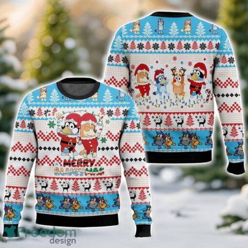 “Merry Blueymas” Bluey Christmas Ugly Christmas Sweater 3D All Printed Sweater Christmas Gift Product Photo 1