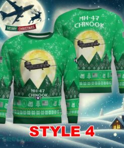 MH-47 Chinook MH47 Aircraft Moonlight Multi Color Ugly Christmas 3D Sweater Gift For Adult - MH-47 Chinook MH47 Aircraft Moonlight Ugly Christmas Sweater_26