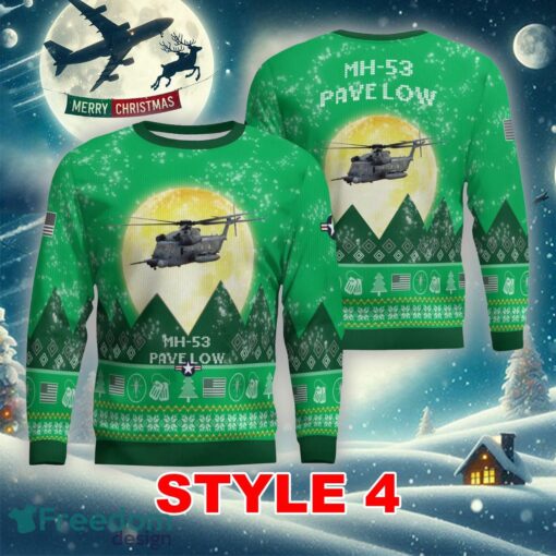 MH-53 Pave Low MH53 Aircraft Moonlight Multi Color Ugly Xmas Sweater Gift For Men And Women - MH-53 Pave Low MH53 Aircraft Moonlight Ugly Christmas Sweater_6