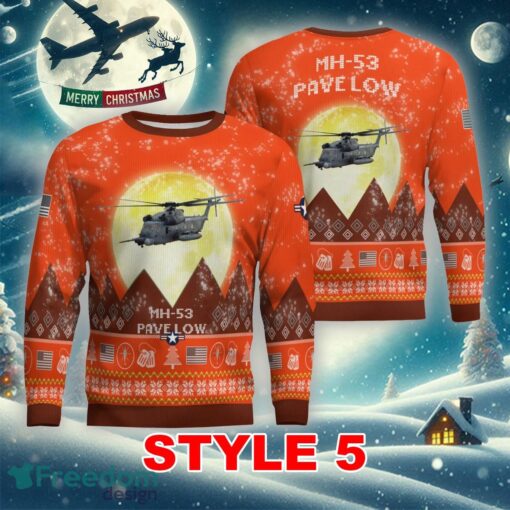 MH-53 Pave Low MH53 Aircraft Moonlight Multi Color Ugly Xmas Sweater Gift For Men And Women - MH-53 Pave Low MH53 Aircraft Moonlight Ugly Christmas Sweater_9