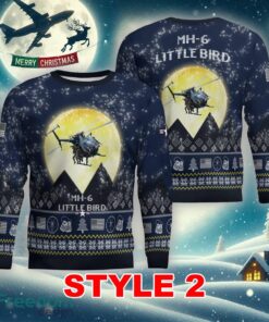 MH-6 Little Bird MH6 Aircraft Moonlight Multi Color Knitted Christmas Sweater AOP Gift Holidays - MH-6 Little Bird MH6 Aircraft Moonlight Ugly Christmas Sweater_11