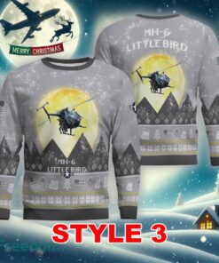 MH-6 Little Bird MH6 Aircraft Moonlight Multi Color Knitted Christmas Sweater AOP Gift Holidays - MH-6 Little Bird MH6 Aircraft Moonlight Ugly Christmas Sweater_21