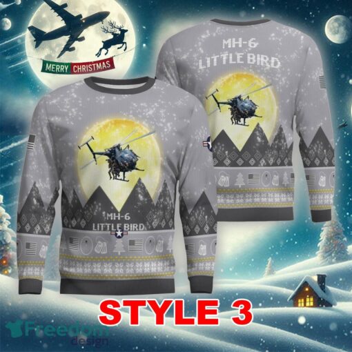 MH-6 Little Bird MH6 Aircraft Moonlight Multi Color Knitted Christmas Sweater AOP Gift Holidays - MH-6 Little Bird MH6 Aircraft Moonlight Ugly Christmas Sweater_21