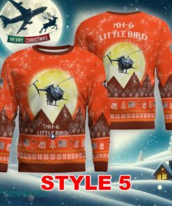 MH-6 Little Bird MH6 Aircraft Moonlight Multi Color Knitted Christmas Sweater AOP Gift Holidays - MH-6 Little Bird MH6 Aircraft Moonlight Ugly Christmas Sweater_41