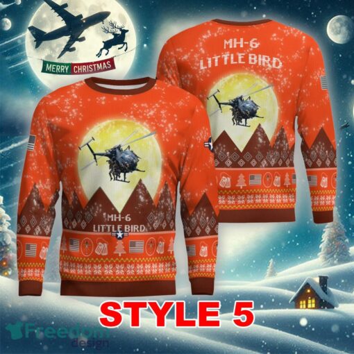 MH-6 Little Bird MH6 Aircraft Moonlight Multi Color Knitted Christmas Sweater AOP Gift Holidays - MH-6 Little Bird MH6 Aircraft Moonlight Ugly Christmas Sweater_41