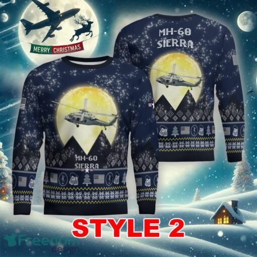 MH-60 Sierra MH60 Aircraft Moonlight Multi Color Ugly Christmas Sweater Gift Holidays - MH-60 Sierra MH60 Aircraft Moonlight Ugly Christmas Sweater_11