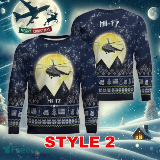 Mi-17 Mi17 Aircraft Moonlight Multi Color Ugly Christmas Sweater Gift Holidays - Mi-17 Mi17 Aircraft Moonlight Ugly Christmas Sweater_11