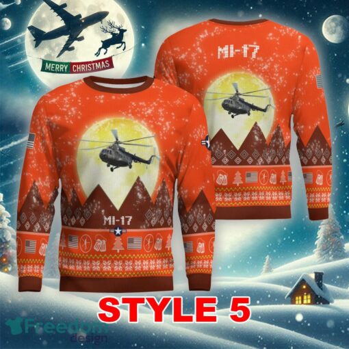 Mi-17 Mi17 Aircraft Moonlight Multi Color Ugly Christmas Sweater Gift Holidays - Mi-17 Mi17 Aircraft Moonlight Ugly Christmas Sweater_41