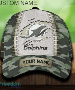 Miami Dolphins 3D Hat And Cap Beach Design Camo Green For Fans Gift Custom Name