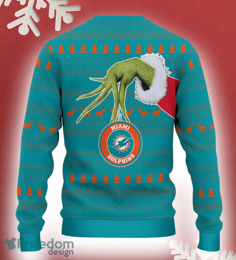 Miami Dolphins Grinch Driving Funny 3D Ugly Christmas Sweater For Men Women image Miami Dolphins Grinch Driving Funny 3D Ugly Christmas Sweater For Men Women - Miami Dolphins Christmas Sweater Grinch Driving Photo 3