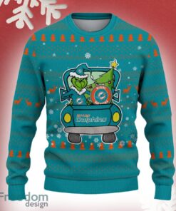 Miami Dolphins Grinch Driving Funny 3D Ugly Christmas Sweater For Men Women