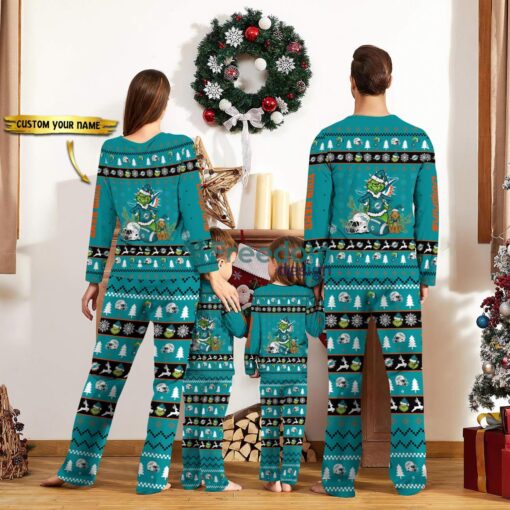 Miami Dolphins Pajamas Sport Team Pajama Set Christmas Gift For Family Custom Name Unique Gift Product Photo 2