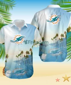 Miami Dolphins Tropical Beach Blue Hawaiian Shirt