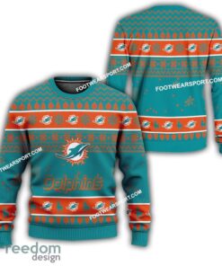 Miami Dolphins Xmas Pattern Ugly Christmas Sweater Gift For Men And Women