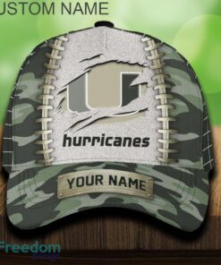 Miami Hurricanes 3D Hat And Cap Beach Design Camo Green For Fans Gift Custom Name Miami Hurricanes 3D Hat And Cap Beach Design Camo Green For Fans Gift Custom Name