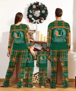 Miami Hurricanes Custom Name Pajamas Set For Family Sport Team Pajamas Christmas Gift Product Photo 2