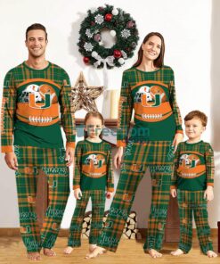 Miami Hurricanes Custom Name Pajamas Set For Family Sport Team Pajamas Christmas Gift Product Photo 1