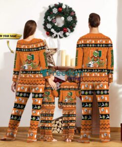 Miami Hurricanes Pajamas Sport Team Pajama Set Christmas Gift For Family Custom Name Unique Gift Product Photo 2