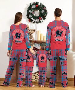 Miami Marlins Custom Name Pajamas Set For Family Sport Team Pajamas Christmas Gift Product Photo 2