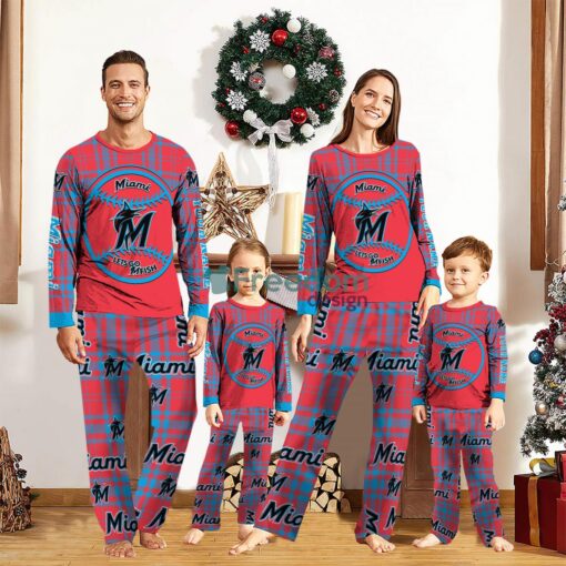 Miami Marlins Custom Name Pajamas Set For Family Sport Team Pajamas Christmas Gift Product Photo 1