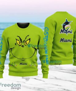 Miami Marlins MLB Ginch Face Funny Custom Name Ugly Sweater Merry Chistmas Gift For Fans