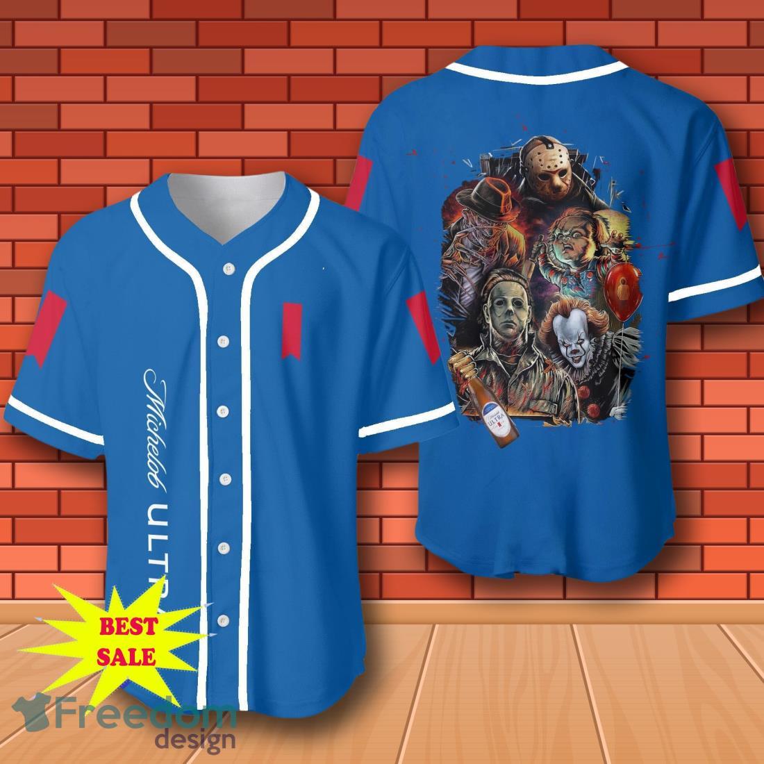 Michelob Ultra Halloween Horror Character Baseball Jersey for All Genders image Michelob Ultra Halloween Horror Character Baseball Jersey for All Genders Product Photo 1