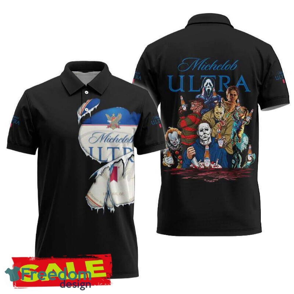 Michelob ULTRA Horror Halloween Characters Polo Shirt Knitwear For Men Women Gift Holidays image Michelob ULTRA Horror Halloween Characters Polo Shirt Knitwear For Men Women Gift Holidays - Michelob ULTRA Horror Halloween Characters Polo Shirt Knitwear For Men Women Gift Holidays