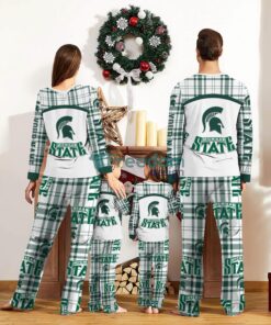 Michigan State Spartans Custom Name Pajamas Set For Family Sport Team Pajamas Christmas Gift Product Photo 2