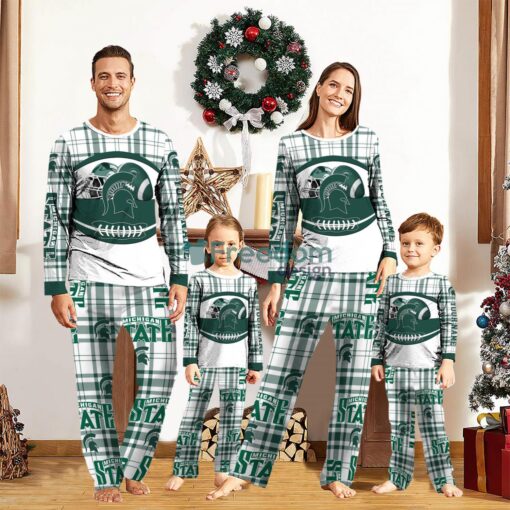 Michigan State Spartans Custom Name Pajamas Set For Family Sport Team Pajamas Christmas Gift Product Photo 1