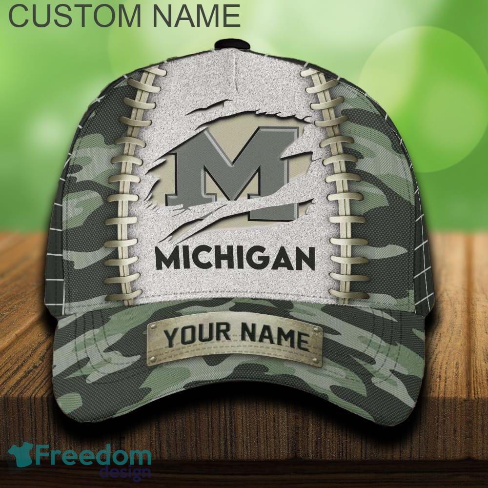 Michigan Wolverines 3D Hat And Cap Beach Design Camo Green For Fans Gift Custom Name image Michigan Wolverines 3D Hat And Cap Beach Design Camo Green For Fans Gift Custom Name - Michigan Wolverines 3D Hat And Cap Camo_1