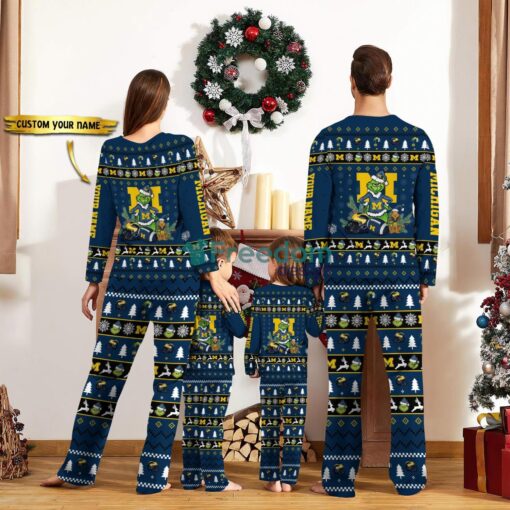 Michigan Wolverines Pajamas Sport Team Pajama Set Christmas Gift For Family Custom Name Unique Gift Product Photo 2