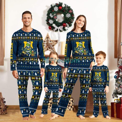 Michigan Wolverines Pajamas Sport Team Pajama Set Christmas Gift For Family Custom Name Unique Gift Product Photo 1