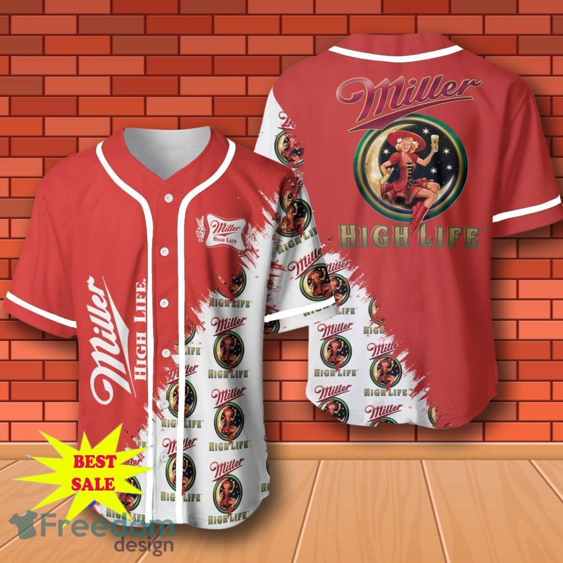Miller High Life Baseball Jersey Front for All Genders image Miller High Life Baseball Jersey Front for All Genders Product Photo 1