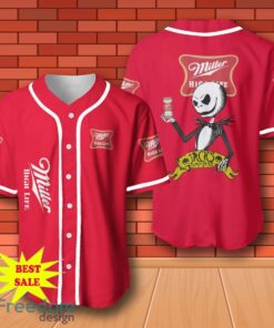 Miller High Life Halloween Jack Skellington Nightmare Baseball Jersey for All Genders