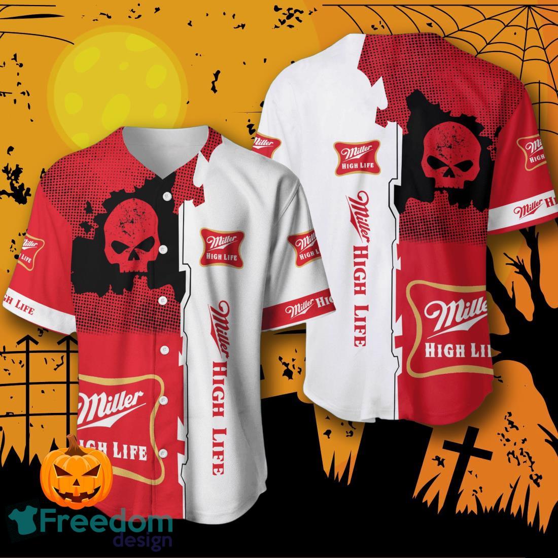Miller High Life Skull Baseball Jersey For Men And Women image Miller High Life Skull Baseball Jersey For Men And Women Product Photo 1